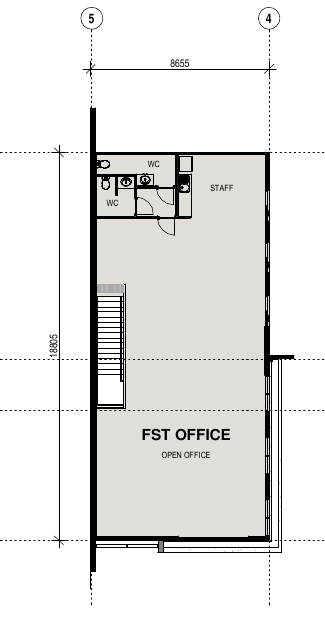 Unit T01 first-floor office concept plan