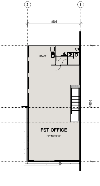 Unit T02 first-floor office concept plan